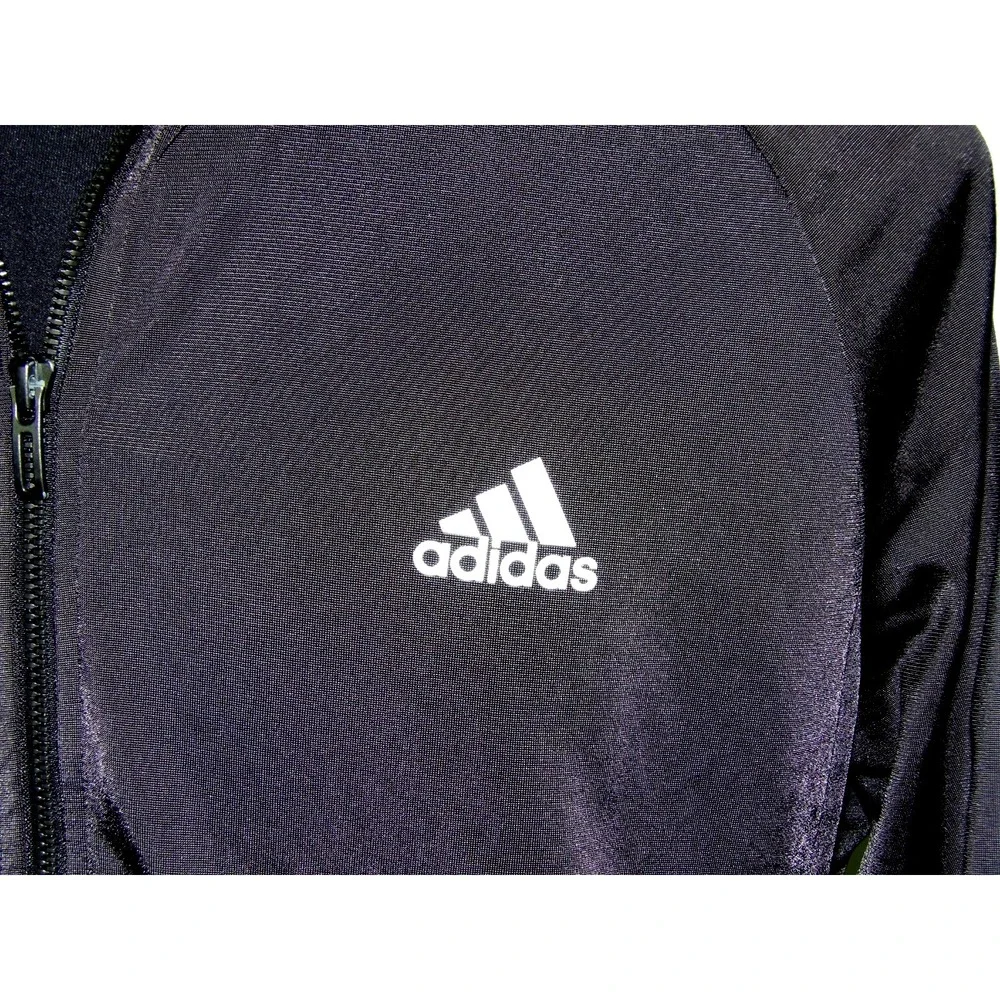 ADIDAS Zip-Up Black Striped Performance Athletic Track Jacket Men's Large
